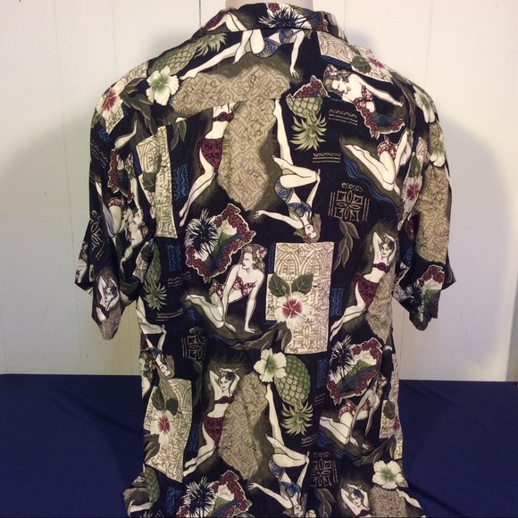 VTG Hawaiian mens shirt with Hawaiian Beauties - Picture 5 of 12